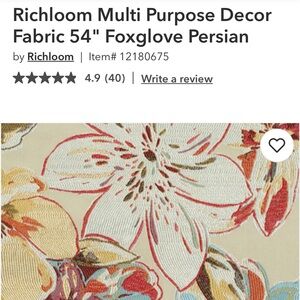 Multi Purpose Decor Fabric - Foxglove Persian
